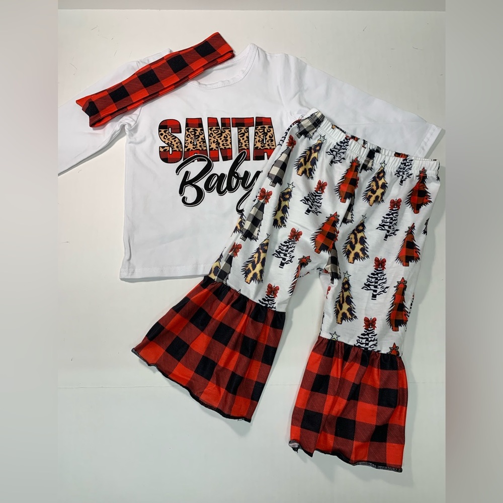 Toddler girl santa baby christmas outfit 18month